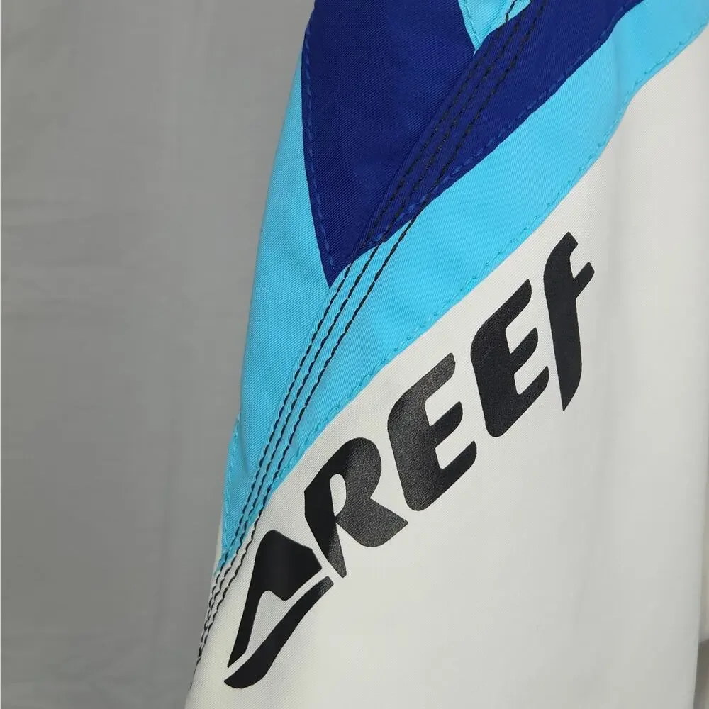 Reef Board Shorts Mens 32‎ Surf Swim Trunks Beach Quick Dry Blue White Black - Picture 8 of 13